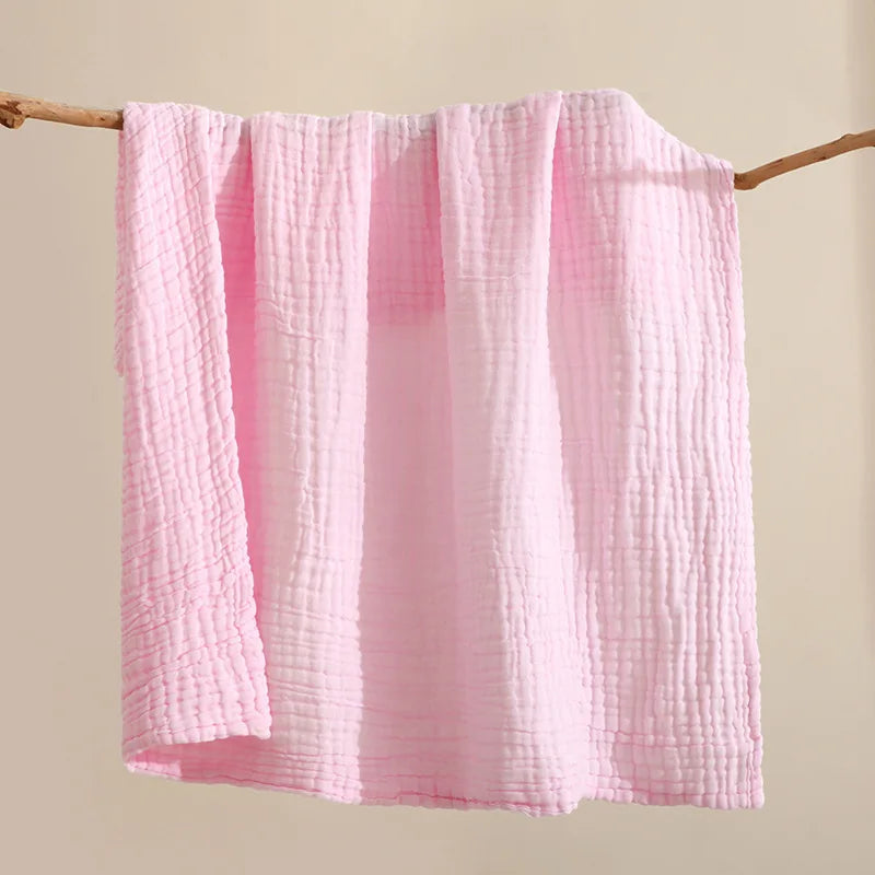 Baby Bath Towel 6 Layers Infant Gauze Receiving Blanket 1pc Kid Swaddle Wrap Bedding 105*105cm Pure Cotton Bubble Muslin Blanket