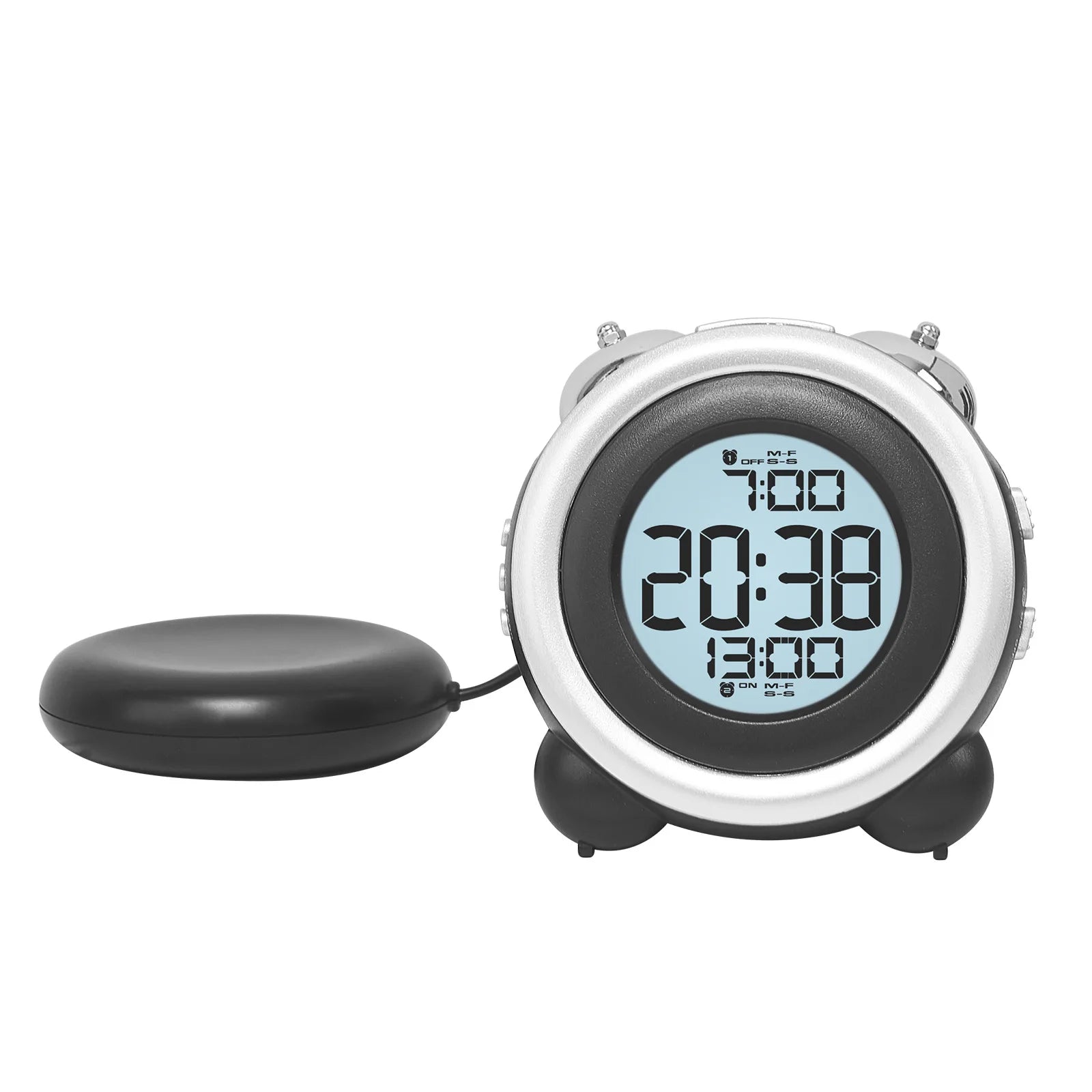 Super Loud Vibrating Alarm Clock with Bed Shaker Multi-Functional Dual Alarm Clock for Heavy Sleeper Deaf Hard of Hearing Snooze