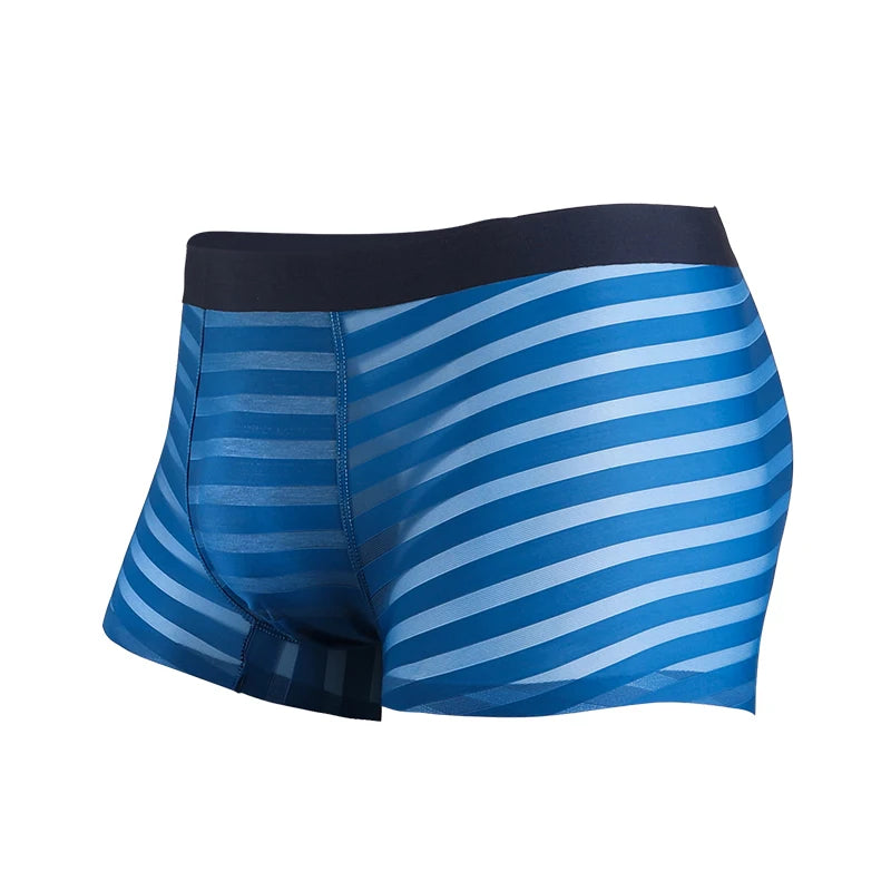 Men's Underwear, Ice Silk, Summer Thin Boxer Briefs, Seamless Modal Four-Corner Breathable Antibacterial Shorts, Trendy