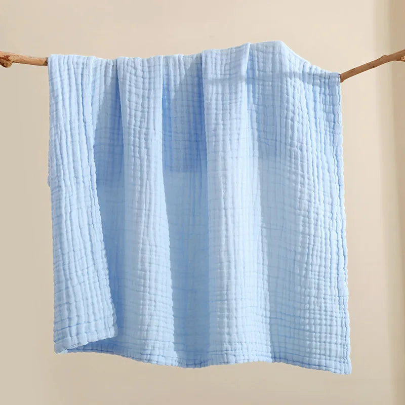 Baby Bath Towel 6 Layers Infant Gauze Receiving Blanket 1pc Kid Swaddle Wrap Bedding 105*105cm Pure Cotton Bubble Muslin Blanket