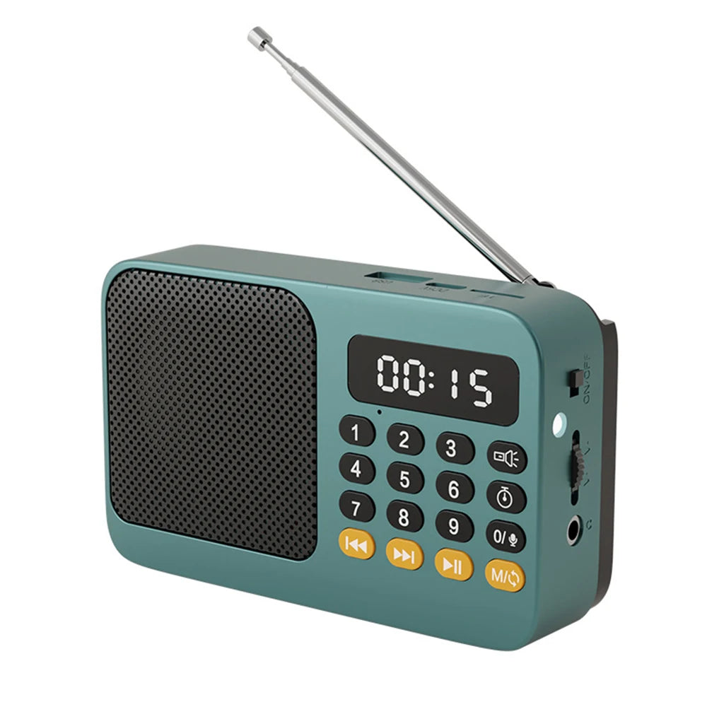 Portable Radio Music Player Handheld Rechargeable Digital FM USB TF MP3 Player Speaker Devices Supplies With LED Display Radio ﻿