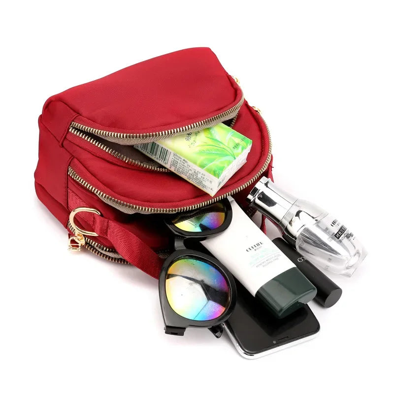 Women Handbag and Purse 2025 New Designer 3 Layers Large Capacity Shoulder Bags Lady Crossbody Bag Sweet Red Black Bolso Mujer