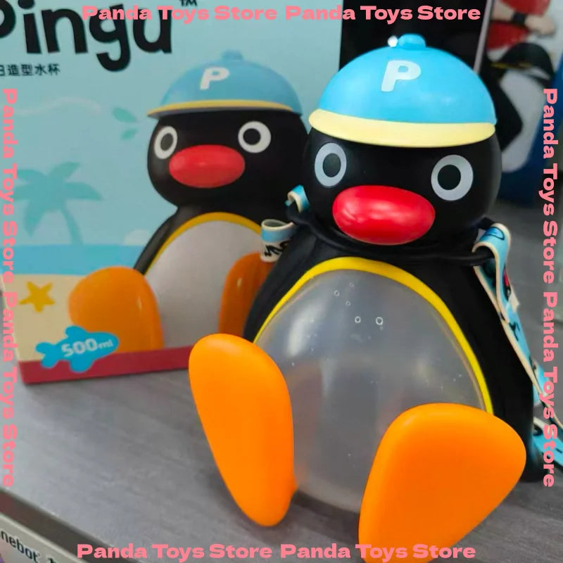 In Stock Pingu Cup Pingu Summer Style Water Cup Pingu Glass Portable Mug Children'S Sippy Cup Customized Gift Ornament