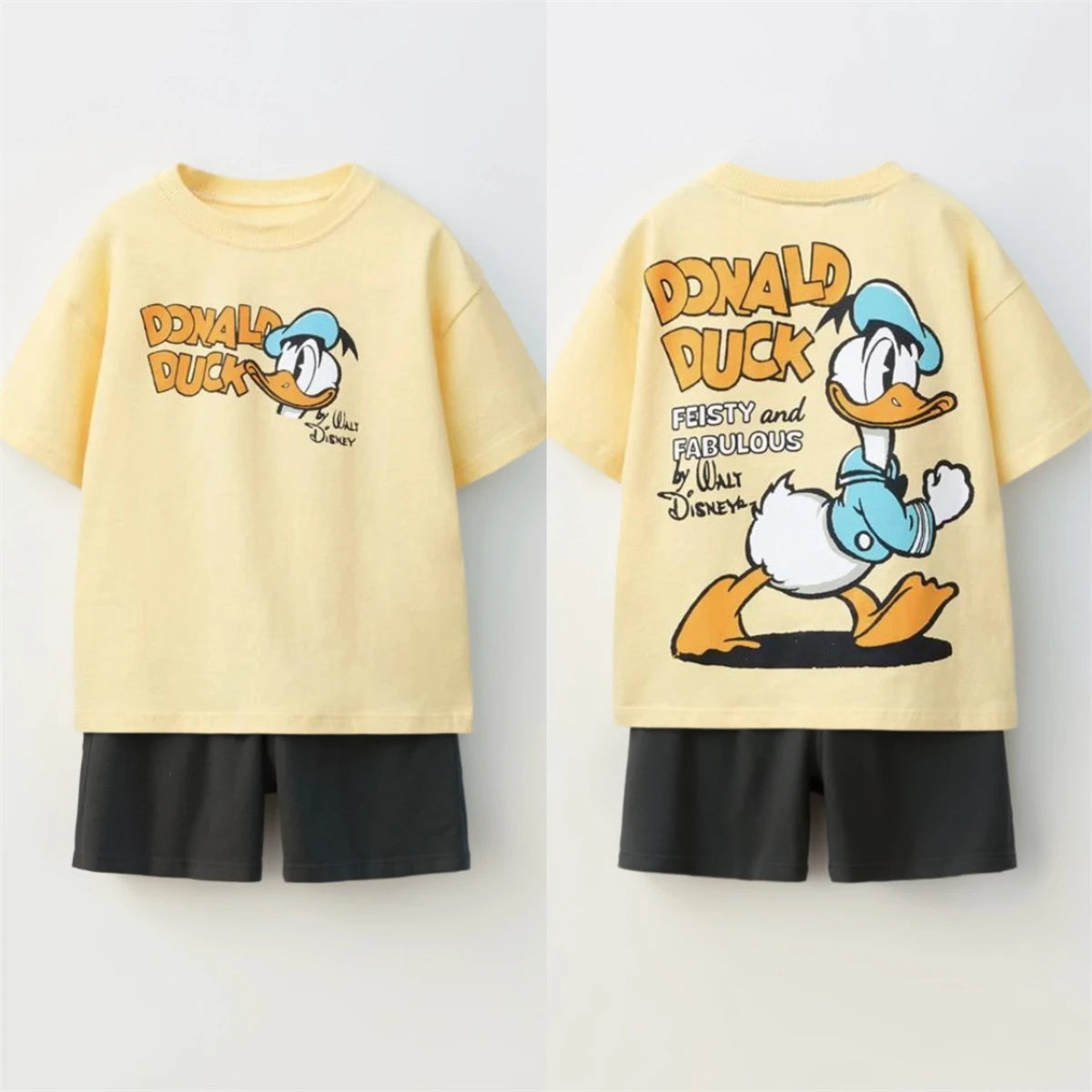 Kids Short-sleeved Outfits 1-7Age Boys Girls Lovely Tshirt +Shorts Two Piece Set Toddler Girls New Cartoon Clothing Outfits