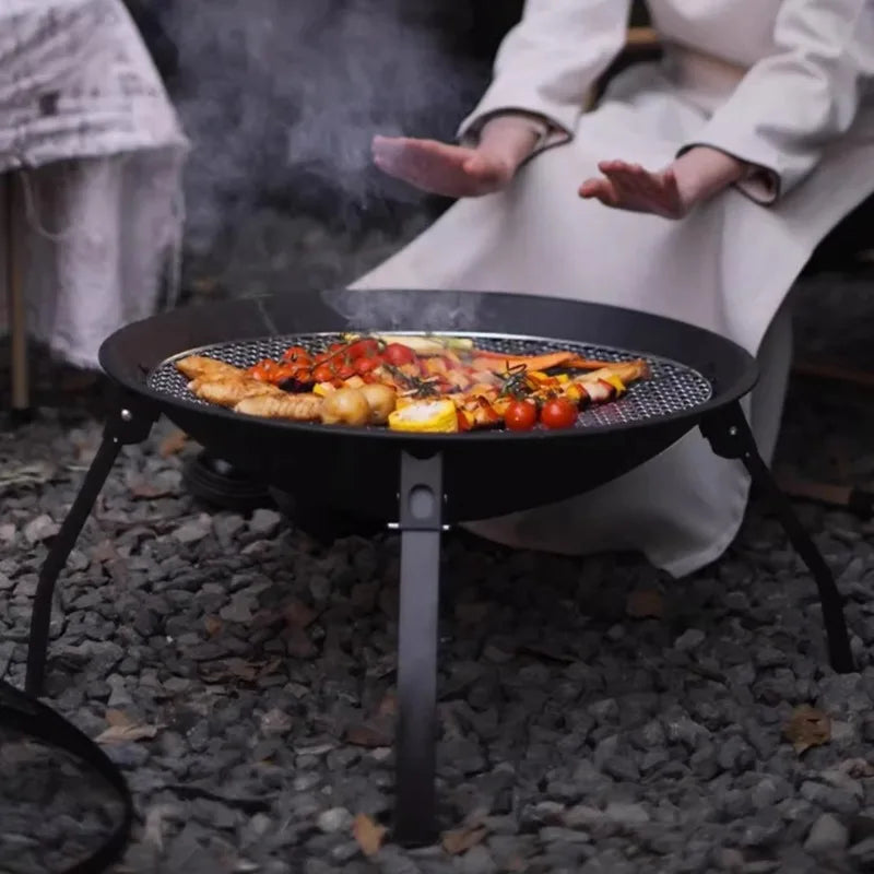 Outdoor Camping Cooking Wood Stove Household Removable Circular Grill Firewood Burner Travel Portable Camp Cooking Supplies