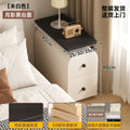 Vintage Narrow Solid Wood Bedside Cabinet Double-Layer Sofa Side Table Small Space Organizer Slim Gap Storage Unit 2025