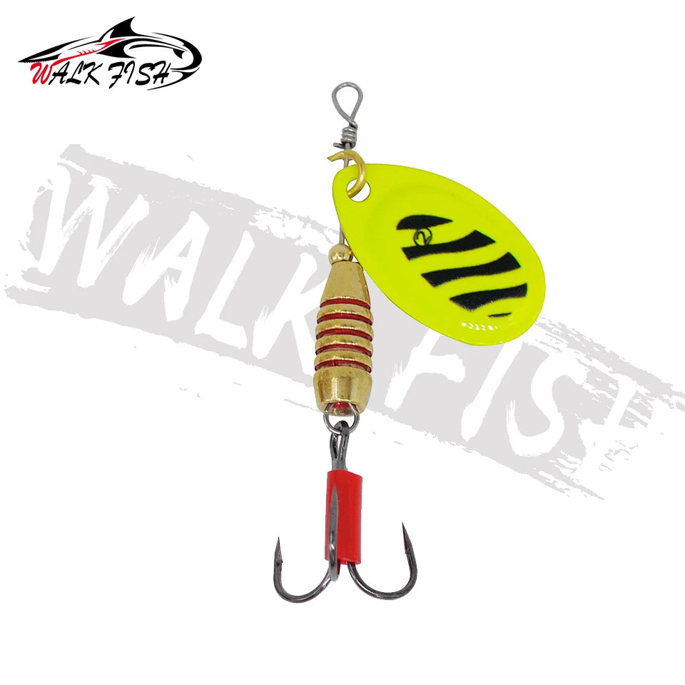 WALK FISH Spinner Lures 5.9cm 5g Rotating Spinners Spoon Hard Bait Pike Metal With Treble Hooks Fishing Lure Pesca Tackle