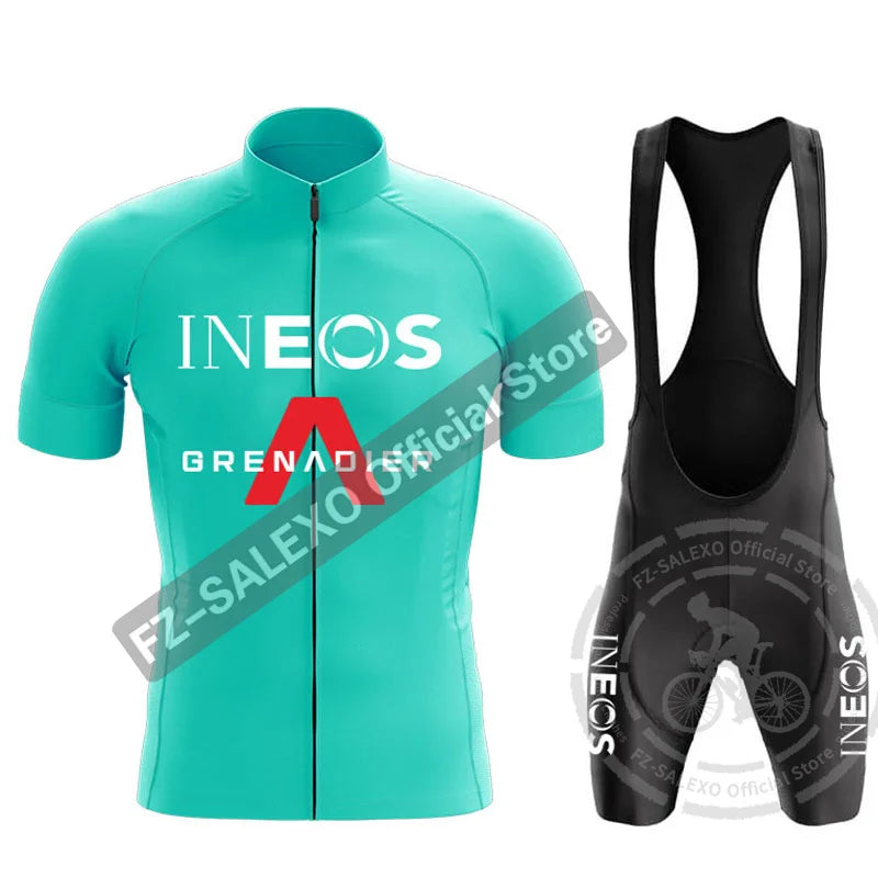 INEOS Cycling Set Men Summer Cycling Jerseys Set Short Sleeve Mountian Bike Clothing Racing Bicycle Clothes Ropa Ciclismo Hombre