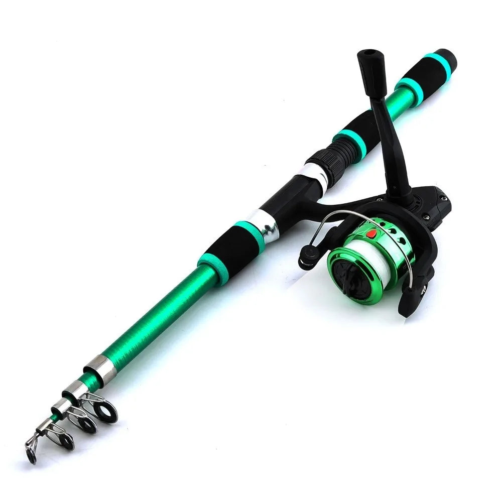 1.8M Length Spinning Fishing Rod 5.2:1 Gear Ratio 3BB Reel Telescopic Rod Max Drag 5kg Telescopic Design Fishing Kit