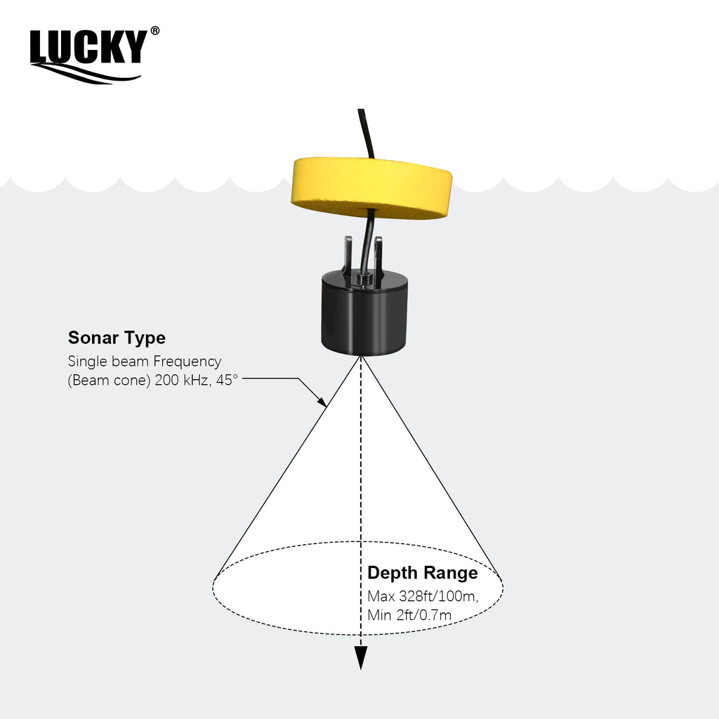 Lucky FF718& FF718D Portable Fish Finder 100M/328FT Sonar Depth Sounder Alarm Ocean River Lake