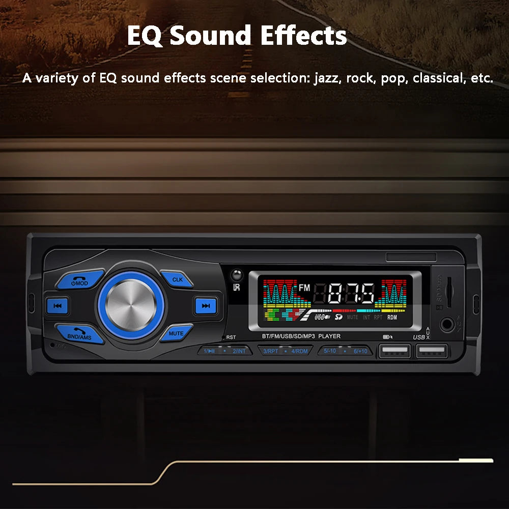 Car MP3 Player 1DIN Car Radio Stereo Audio Bluetooth AM FM SD USB Classic Stereo Audio Playe APP Remote Control 6oWx4