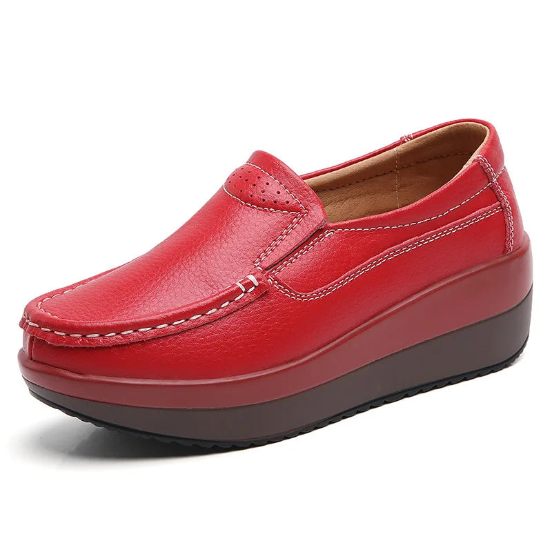 Spring Women's Loafers Comfortable Female Vulcanized Shoes Wedge Moccasin Orthopedic Slip-on Platform Shoes for Women Zapatillas