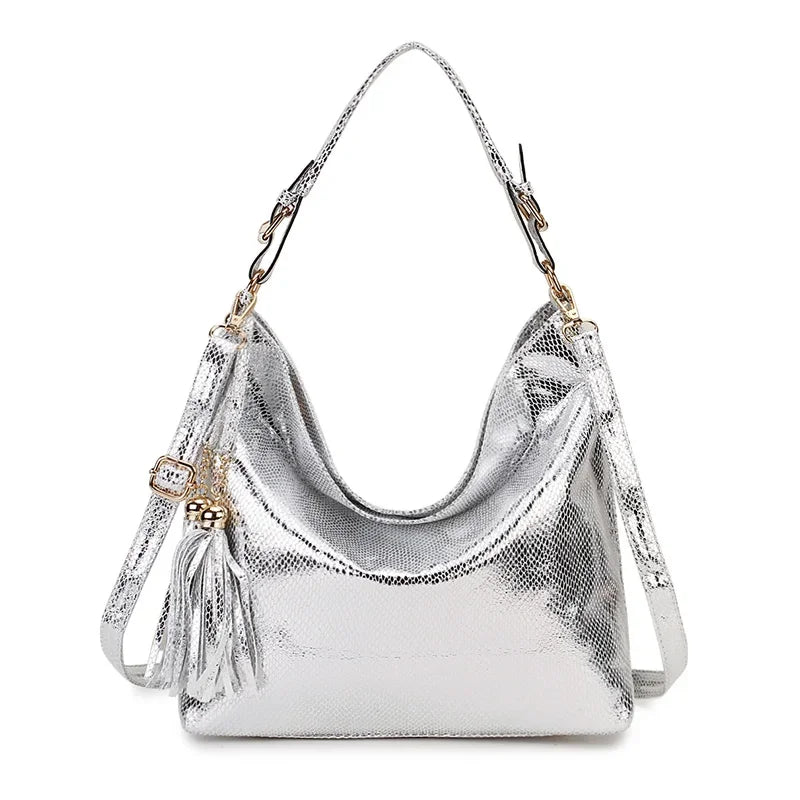 Women's Bags Handbags Fashion Shoulder Crossbody Bags with Fringe Crescent Snake-Print Hobo Purses and Handbags for Women & Girl