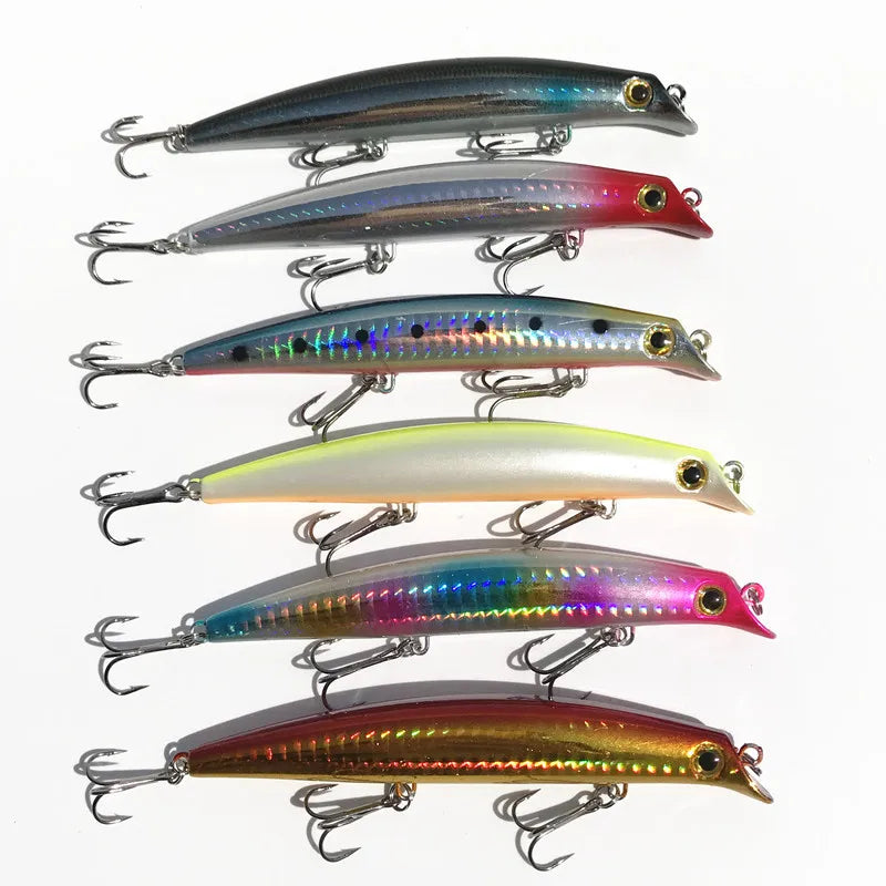 Seawater Fishing Dive Minnow 0.2-0.5m Artificial Lures Hard Bait 10.5cm 12cm  Bass Lure Laser Bright