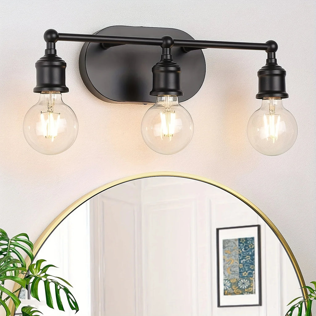 Vanity Light Fixture, Brushed Nickel Wall Sconce Lighting, Modern Bathroom Vanity Wall Lights E26 Base, Vintage Metal Indoor Wal
