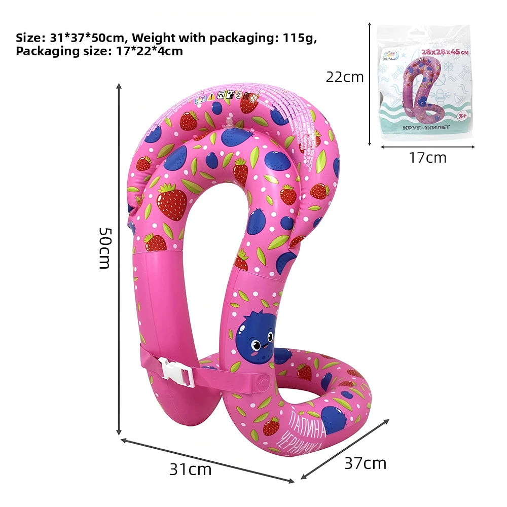 Kids Inflatable Life Jacket Children Safety Life Vest Buoyancy Aid For Swimming Beach Water Sports