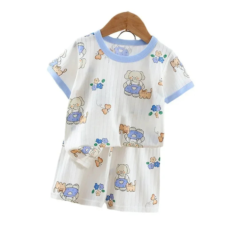 Kids Clothes New Summer Children's Clothing Children's Short-sleeved Shorts Suits Boys Girls Baby T-shirts Boys and Girls Cotton