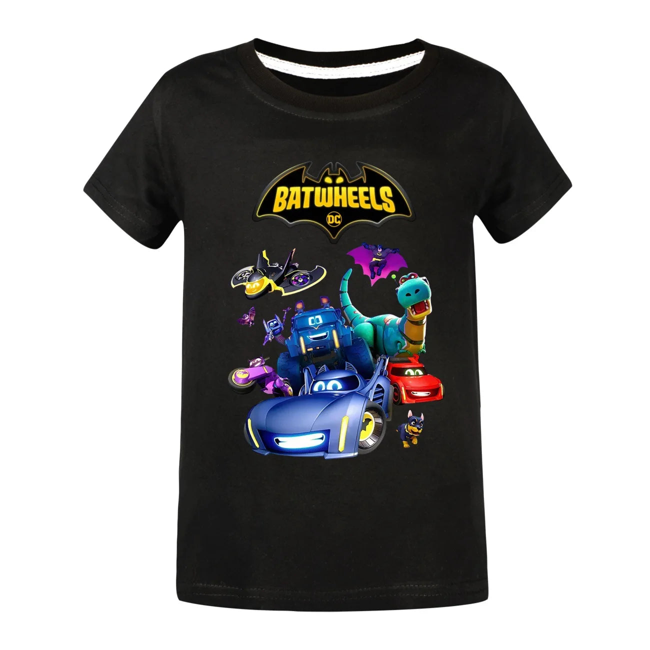 Funny Batwheels Short Sleeve Kids Clothing T-Shirts Summer Children Tops Cartoon Casual Tees Cotton Boys Girls Clothes3057