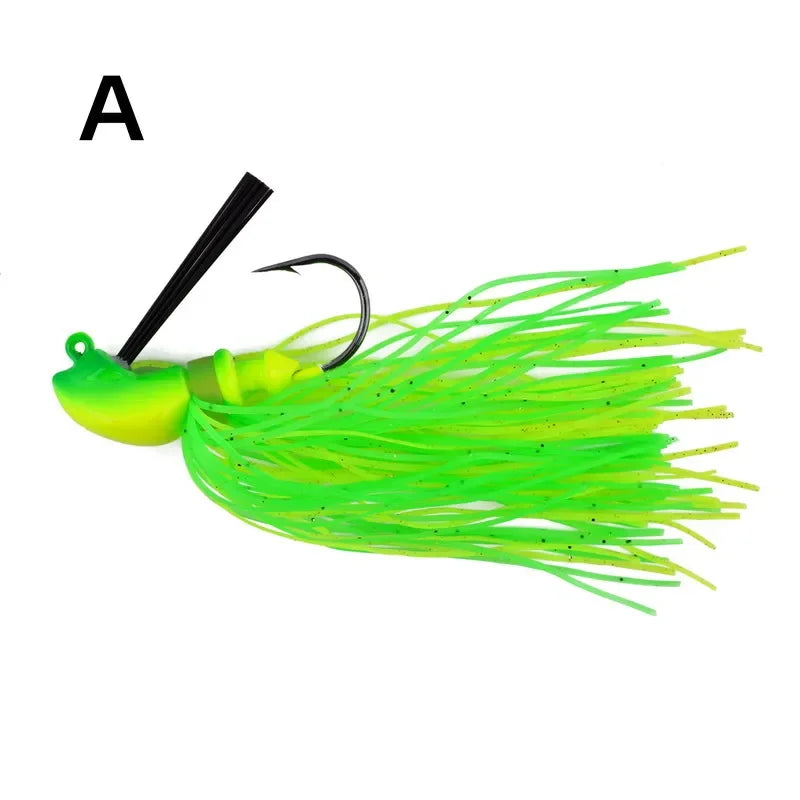 1PCS spinnerbait buzzbait Anti-barb fishing lures Black Large Mouth Bass Fish Beard Pike Rubber Jig Fishing Bait