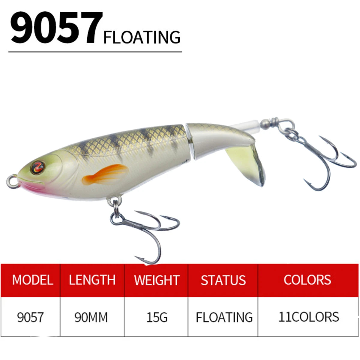 Pesca Topwater Whopper Plopper Popper FIshing Lure 90mm 15g Artificial Bait Hard Plopper Soft Rotating Tail Fishing Tackle Geer