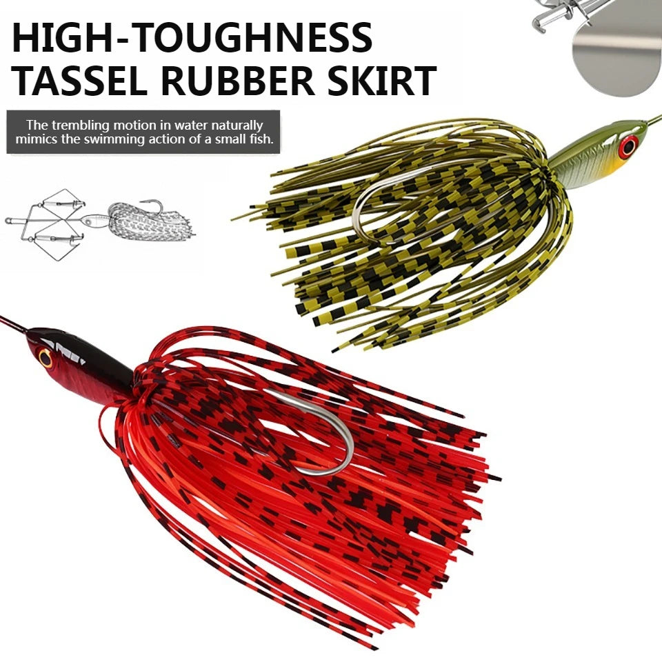 SKYBAITS 15cm 24g Rotating Spinner Bait Buzzbait Sea Bass Tail Fishing Lure Swim Jig Emit High Willow Leaf Matel Lure Freshwater