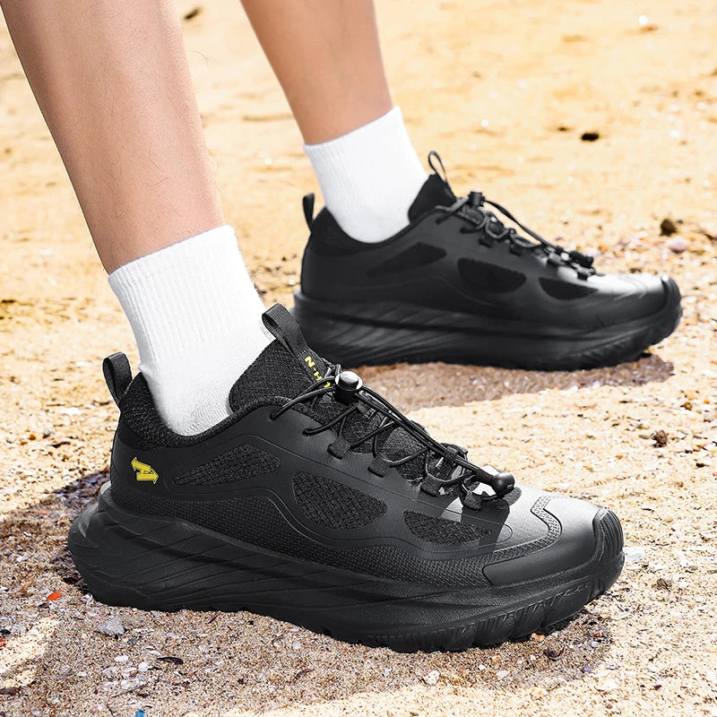Men Hiking Shoes Waterproof Casual Walking Hiking Boots Outdoor Rubber Camping Trekking Non-Slip Women Mountain Walking Sneakers