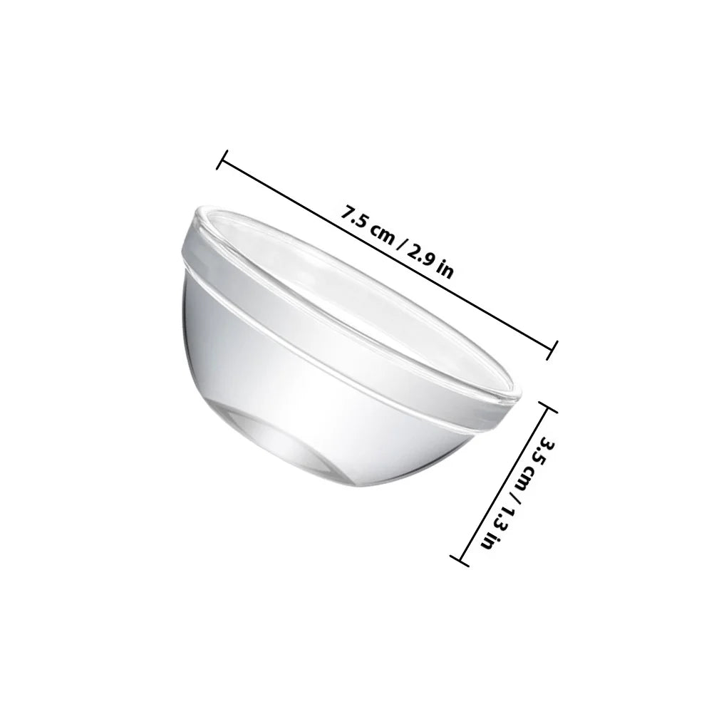 2Pcs Small Glass Bowls Clear Stackable Dessert Cups Multipurpose Food Serving Container for Kitchen Snack Storage