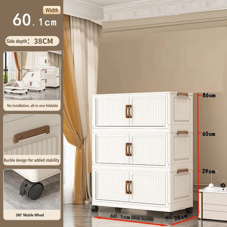 Home Bathroom Vanity Drawer Storage Cabinet Sundries Organizer for Bedroom Kitchen - Compact Utilitarian Furniture