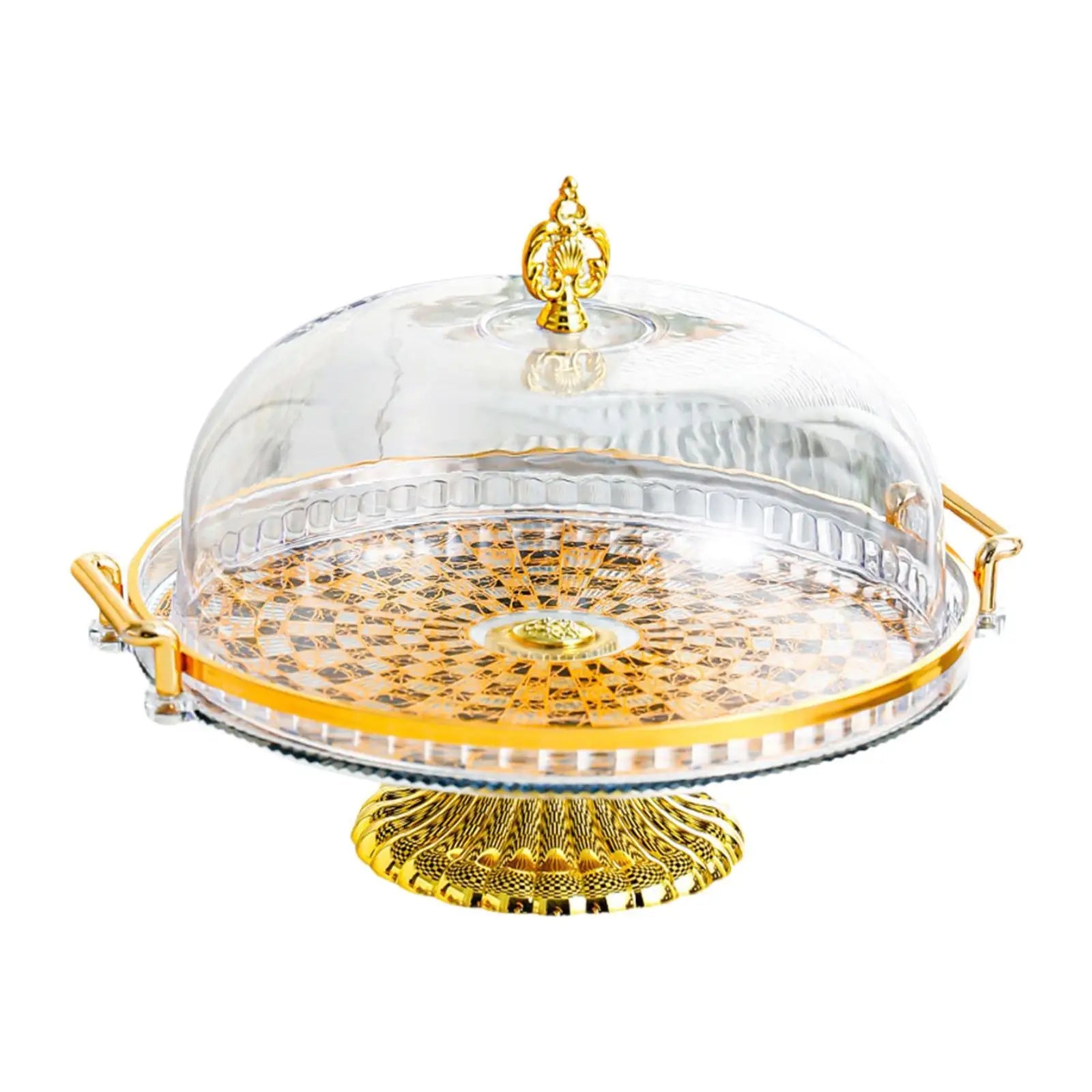 Decorative Kitchen Platter with Lid Cupcake Candy Display Tray Multifunctional Salad Bowl Cake Stand for Candy Cupcake Muffins
