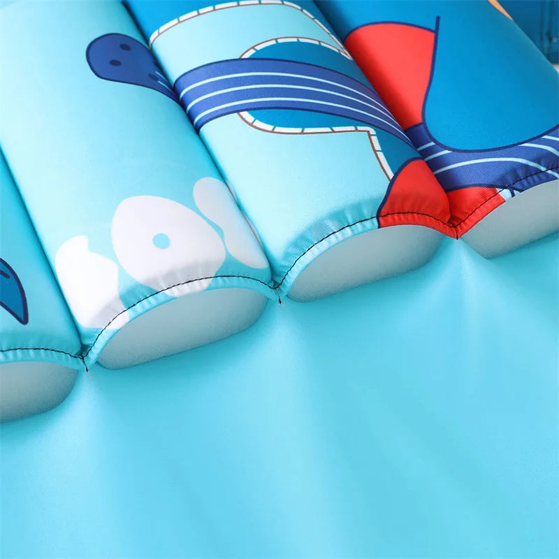 Boys Buoyancy Swimsuit Kids Cartoon Print Swimwear Children One-Piece Floating Rash Guards Bathing Clothes Girls Swimming Suits