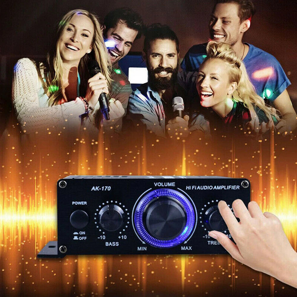 200W+200W Professional Home Amplifiers HiFi Stereo Audio Power Amplifier Subwoofer Amplifier Car Home Theater Sound System