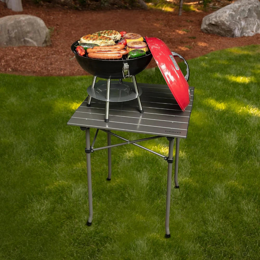 1pc Portable BBQ Grill Charcoal Grill Portable BBQ Grill Kettle Outdoor Grills Smokers for Patio Backyard Barbecue camping oven