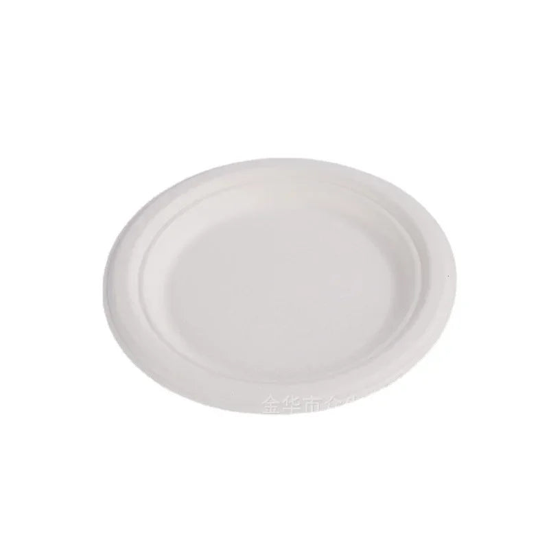 50/100pcs 16CM Organic Disposable Plates Cutlery for Barbecue Cake Pan Office Party Supplies  Restaurant Supplies Birthday Party