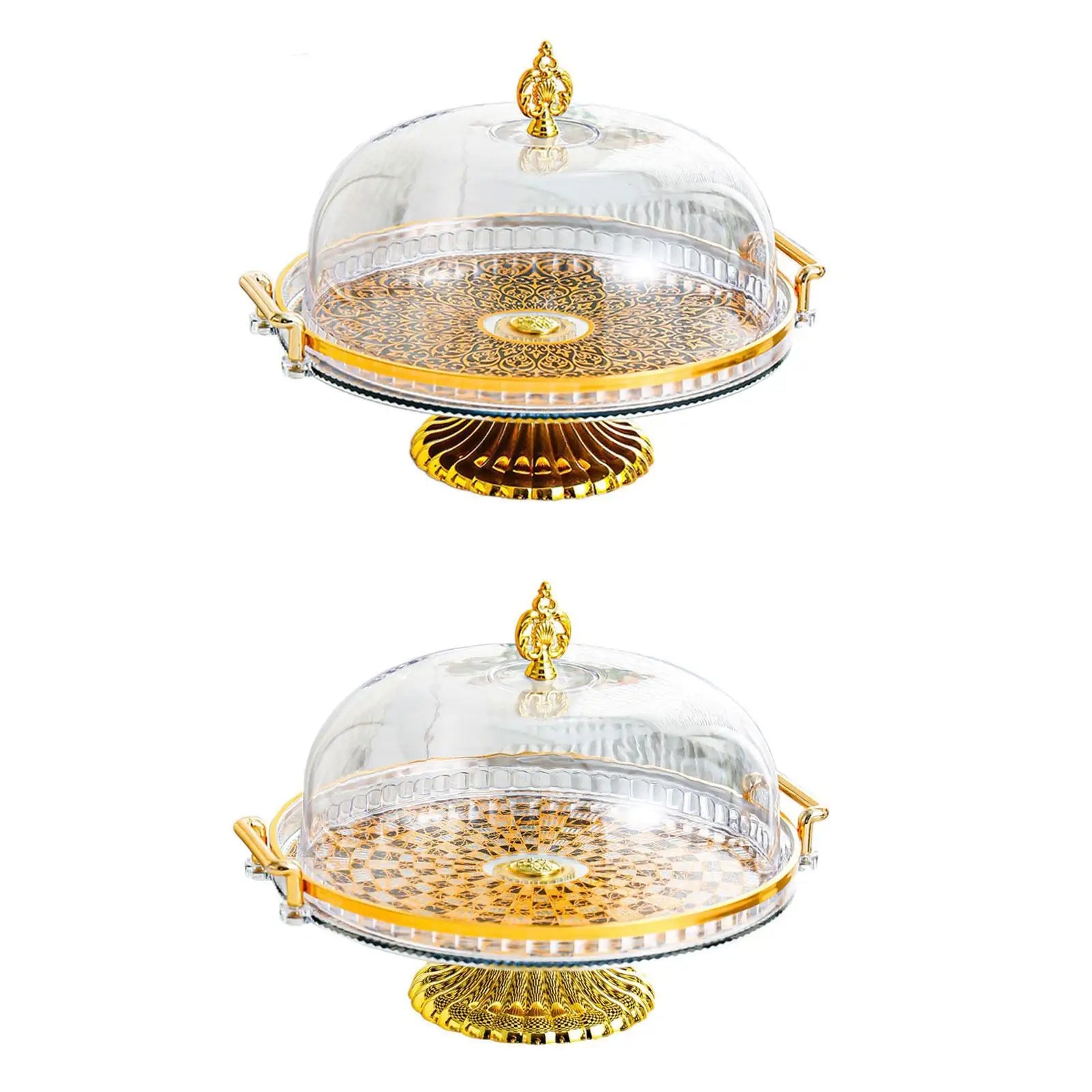 Decorative Kitchen Platter with Lid Cupcake Candy Display Tray Multifunctional Salad Bowl Cake Stand for Candy Cupcake Muffins