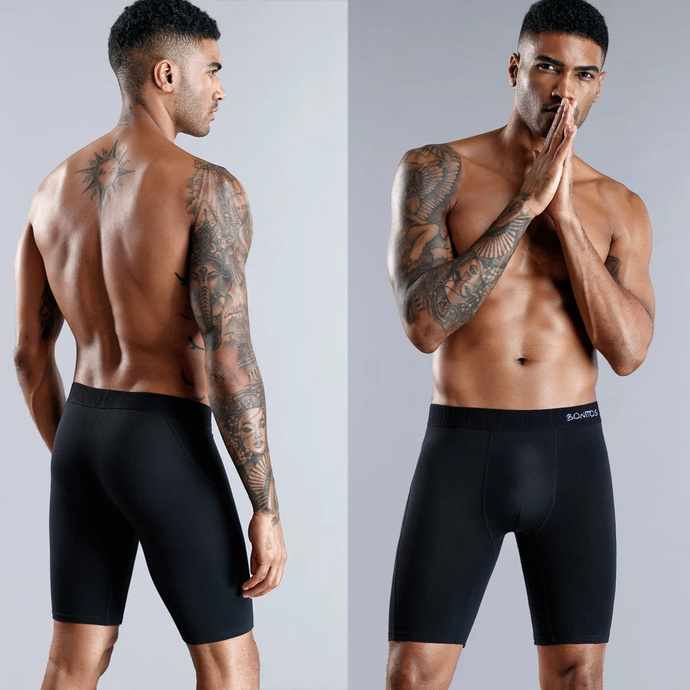 3pcs Long Boxers For Man Underware Lots Mens Underpants Cotton Men's Panties Family Boxershorts Boxer Sexy Male Shorts Calecon