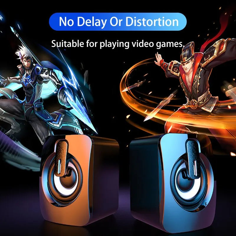 High Fidelity Computer Speakers Volume Control 3D Stereo Sound RGB Subwoofer Sound Box Gaming For Desktop Computer Loudspeaker