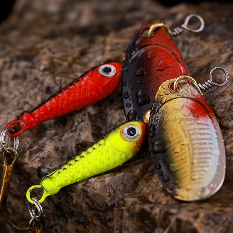 LUSHAZER Fishing spinner bait 9g spoon lure metal baits treble hook isca artificial fish wobbler feeder carp spinnerbait
