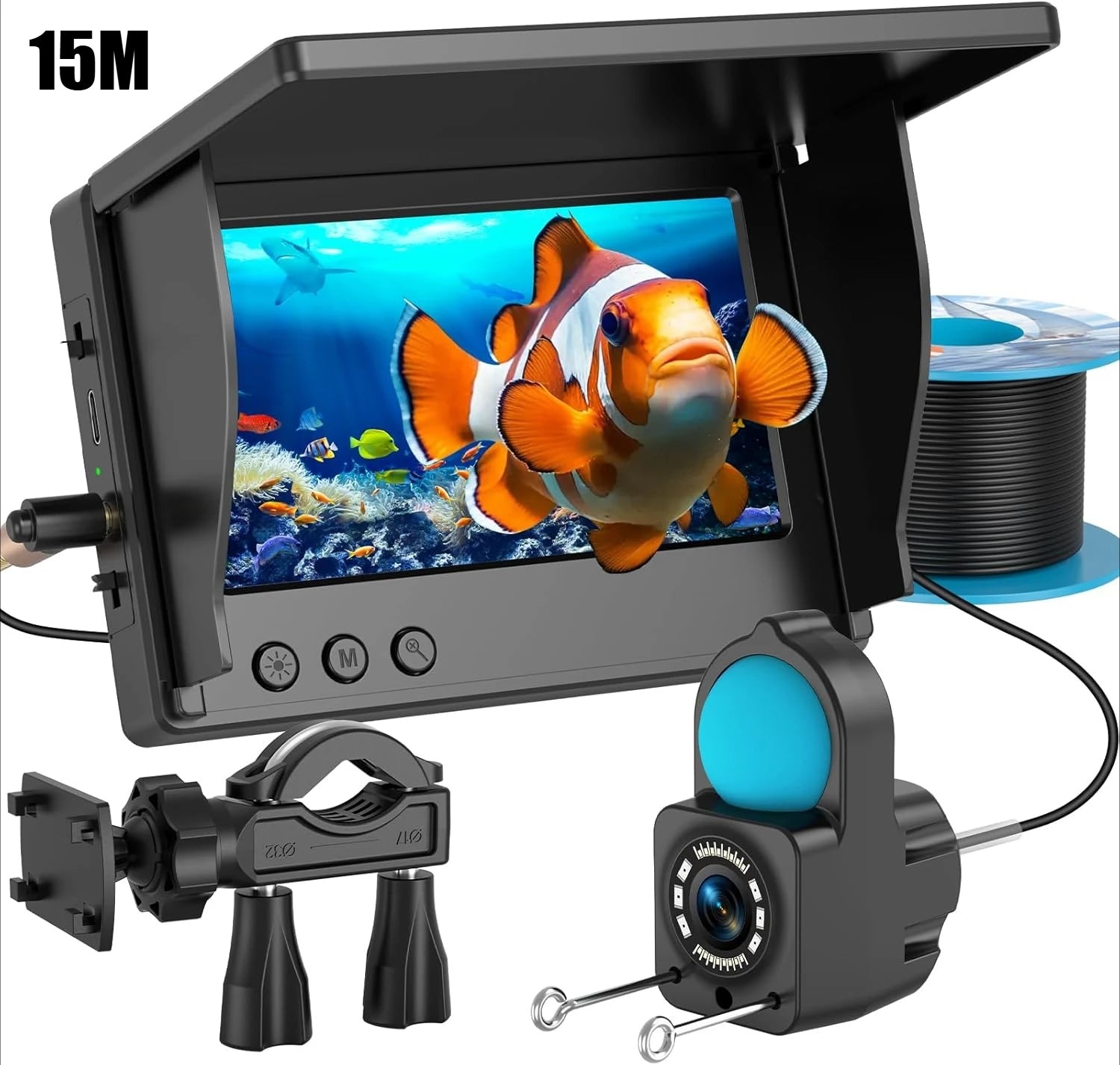 Portable Fish Depth Finder Water Handheld 1080P 4.3 Inch LCD Fish Finder Waterproof Underwater Fishing Camera With Night Vision
