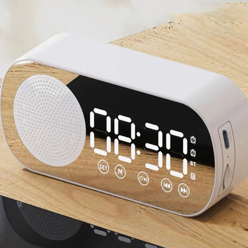 Digital Alarm Clock Wireless Bluetooth Speaker Multi-functional Subwoofer Clock Mini AI Smart Alarm Clock Speaker Music Player