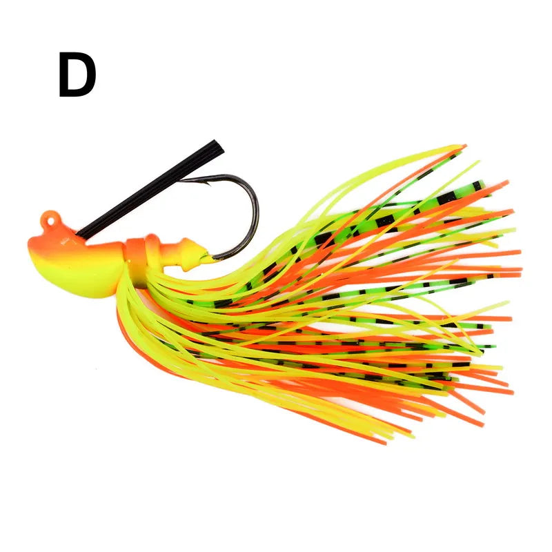 1PCS spinnerbait buzzbait Anti-barb fishing lures Black Large Mouth Bass Fish Beard Pike Rubber Jig Fishing Bait