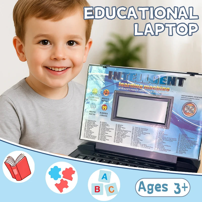 Kids' Educational Laptop Toy (Ages 3+) – 60+ Learning Games for ABCs, Math, Music, Logic, Typing, Drawing & More – Bilingual Pre