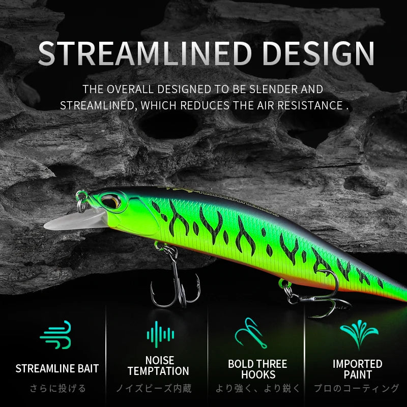 BEARKING 11cm 17g Depth0.8-1.6m Hot Model Fishing Lures Hard Bait 10Color For Choose Minnow Quality Professional Minnow