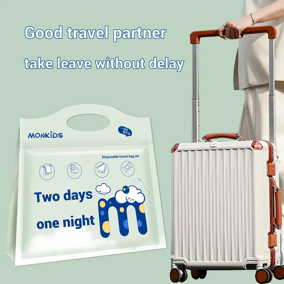 1 pack of two-day and one-night disposable bath towels, washcloths, underwear sets, travel portable daily necessities.