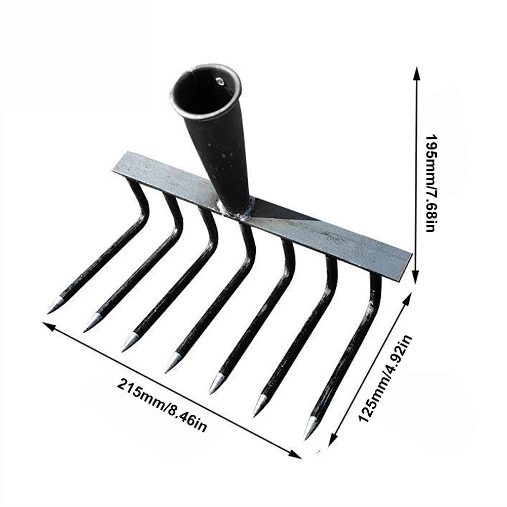 4/7/9/12 Teeth Weeding Hoe Rake Farm Tool Weeding Scarifier Artifact Agricultural Nail Harrow Carbon Steel Garden Weeding Tools