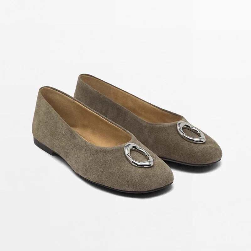 Withered Slip On Woman Shoes Shoes For Woman Loafers British Minimalist Women's Shoes Classic Round Toe Genuine Leather Shoes