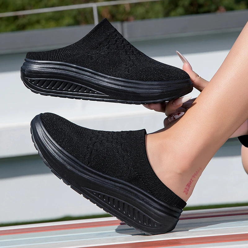 Womens Walking Loafers New Fashion Breathable Casual Slippers Sports Fitness Shoes Light Flat Shoes  Outdoor Non-Slip Women Shoe