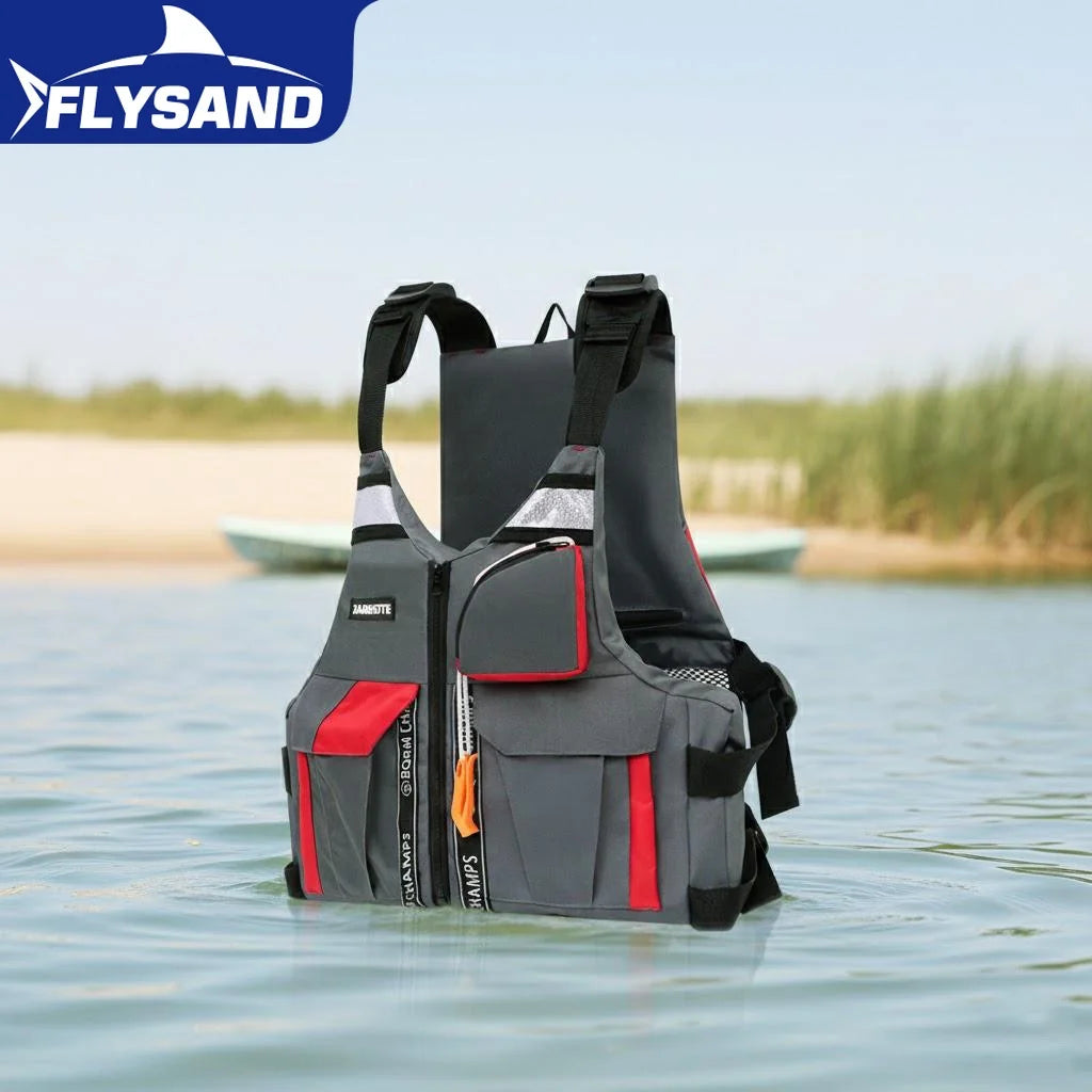 Outdoor Fishing Vest with High Buoyancy and Safety Features for Fishing Boating Adjustable Life Jacket