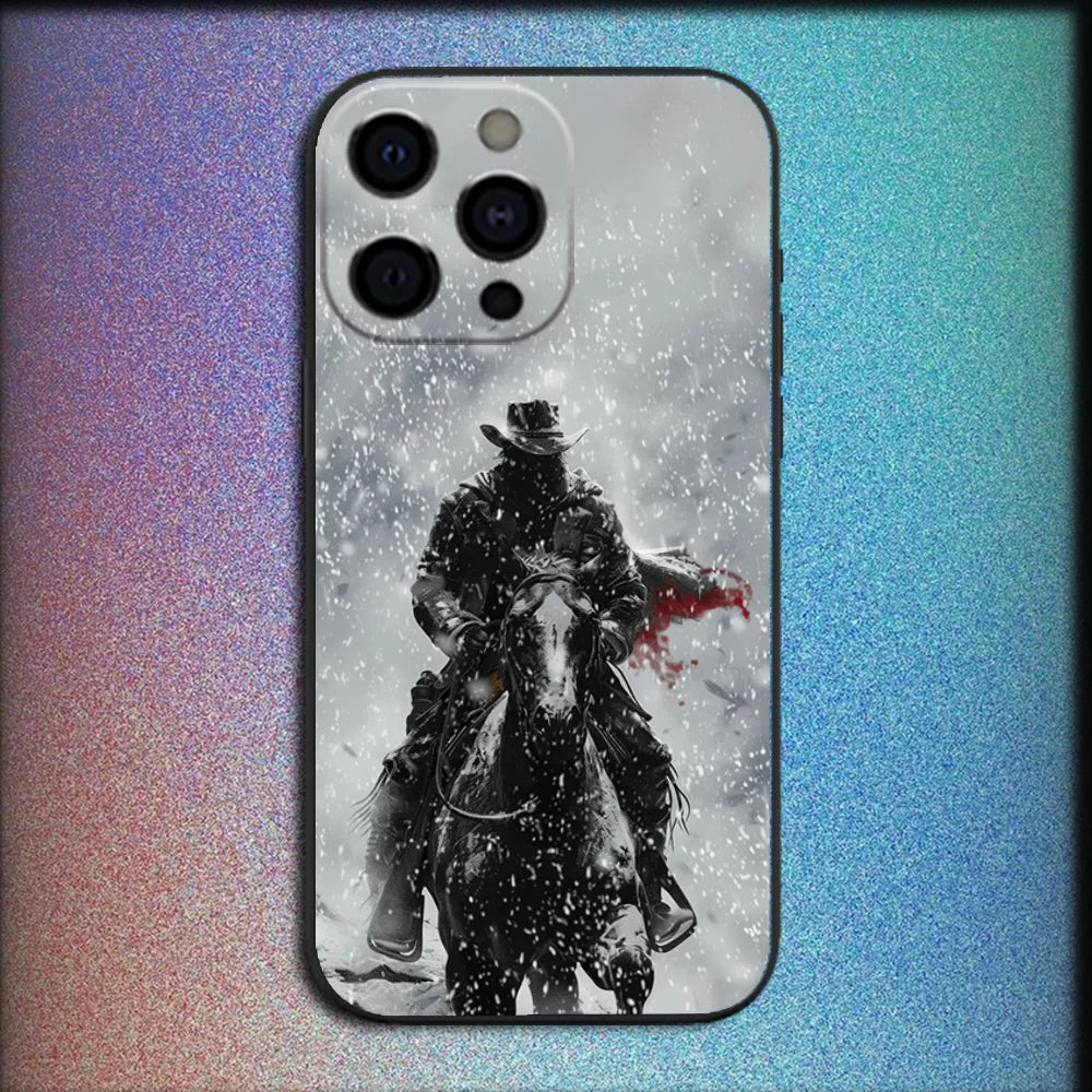 R-Red Dead Redemption RDR 2 Phone Case For iPhone 16,15,14,13,12,11,Pro,X,XS,Max,XR,Plus,Mini Soft Black Cover
