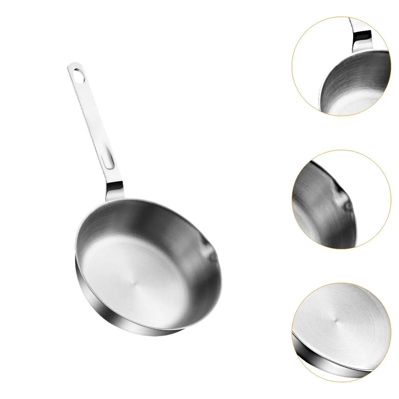 Stainless Steel Frying Pan Cooking Eggs Sandwich Butter Melting Pot for Home Kitchen Induction Cooker All Stovetops Stoves