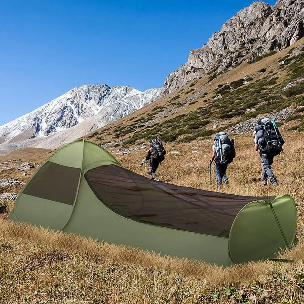 Lightweight Camping Tent Portable Lightweight Pop-up Tent with Phone Holder Breathable Net for Outdoor Camping Hiking Single